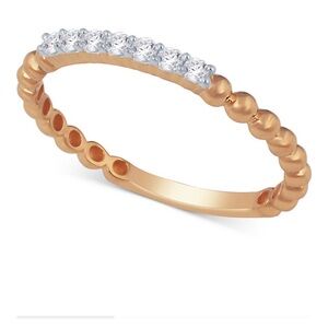 DIAMOND STACKABLE BEADED BAND 10K ROSE GOLD 1/8 CT. TW.